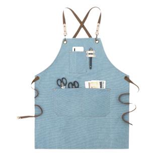 ins帆布围裙定制logo印字网咖啡师奶茶店园艺餐饮专用工作服男女