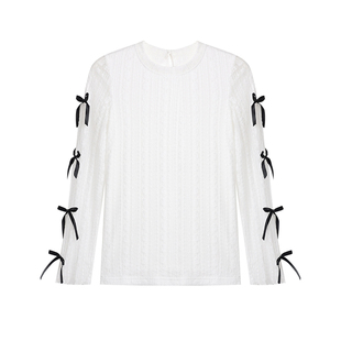 SourceWithU 芭蕾练习室 2色蝴蝶结内搭打底白色设计感长袖t恤女