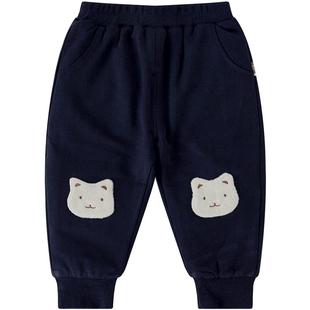 英格贝贝婴儿棉裤休闲裤秋冬儿童加棉加厚卫裤男童束脚长裤保暖裤