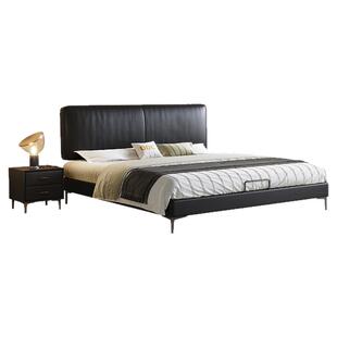 政府补贴DDC极薄床头主卧真皮床豆腐块不占地方的床简约小户型