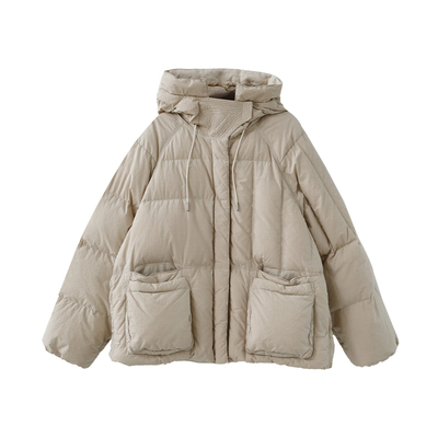 95白鸭绒长绒棉加厚连帽羽绒服