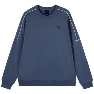 安踏加绒卫衣男款冬季新款圆领宽松长袖t恤青少年官方旗舰套头衫