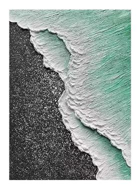 大芬村手绘油画沙滩海浪客厅沙发