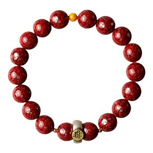 2024年新款紫金砂朱砂手串晶体透光珠生肖本名年手链送男女友礼物