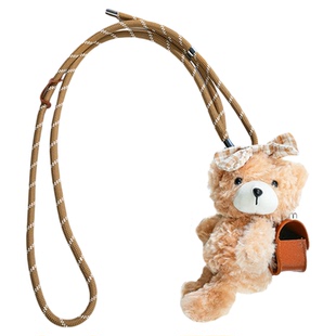 TheGreenParty小熊挂件毛绒公仔送女友礼物耳机收纳手机绳包挂饰