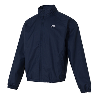 Nike耐克立领外套男士春季新款运动服蓝色冲锋衣夹克上衣防风外套
