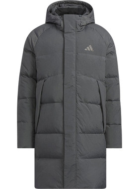 Adidas/阿迪达斯冬季男女防风连帽保暖运动长款羽绒服KQ5516