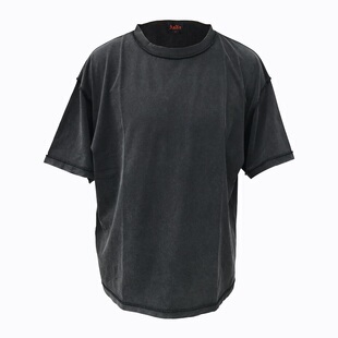 AaNn normcore曝晒做旧水洗做旧宽松落肩短袖潮流街头vintage打底