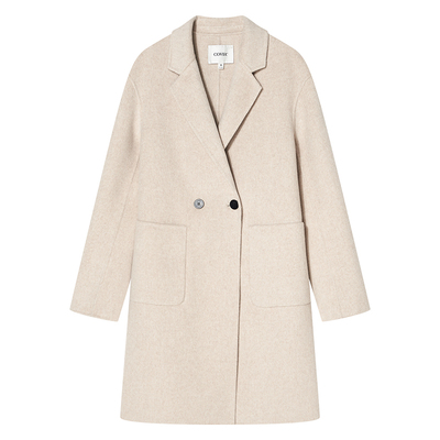 COVERINS多色可选莱赛尔羊毛西装领大衣外套女一手长CC34510410