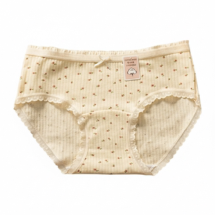 秋冬新品抗菌全棉加长裆碎花纯棉女士内裤透气包臀可爱女生三角裤