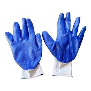 丁晴浸渍手套挂胶劳保手套男女耐磨工地劳工干活防滑胶皮手套乳胶