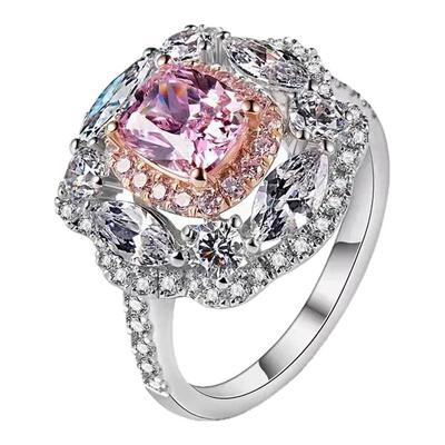 D色莫桑石大花朵2克拉轻奢