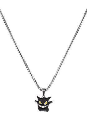 ZXS日韩卡通黑化耿鬼钛钢项链个性街头蹦迪嘻哈吊坠配饰品男女潮