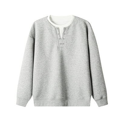 加肥加大码宽松假两件卫衣