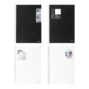 得力加厚笔记本子学生日记软面抄A5软抄本黑白色大学生笔记作业本