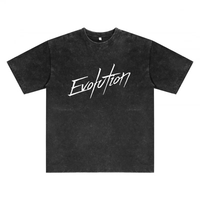 谢霆锋Evolution进化演唱会同款蝴蝶印花水洗做旧大码宽松短袖T恤