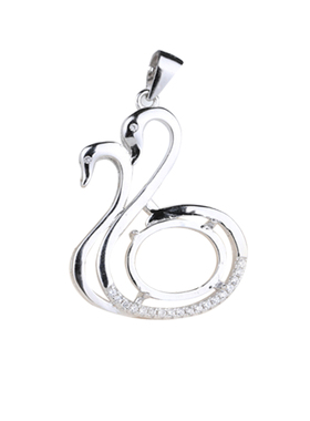 s925镶嵌蜜蜡琥珀女款吊坠空托