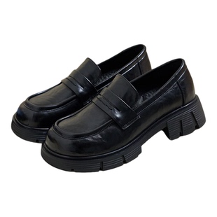 柒步森林厚底学院牛皮JK制服乐福鞋百搭复古英伦小皮鞋子女单鞋春