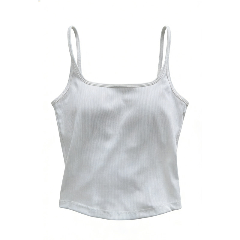 Kbra白色不透吊带背心女内搭夏外穿带胸垫美背文胸一体打底上衣