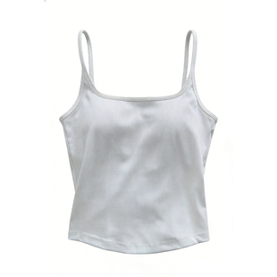 Kbra白色不透吊带背心女2025新款内搭夏外穿带胸垫美背文胸一体