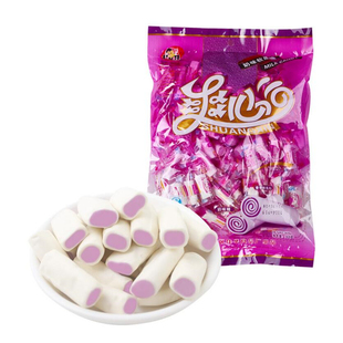 休闲办公室零食小吃娃咪爽心香芋味奶糖 喜糖夹心软糖童年糖果