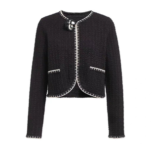 欧家正品新款春秋v领金属扣宽松针织开衫外套气质百搭1NH404663F