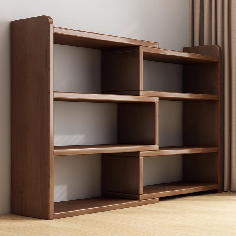 实木桌面书架办公桌上置物架学生宿舍书桌收纳神器可伸缩转角书柜