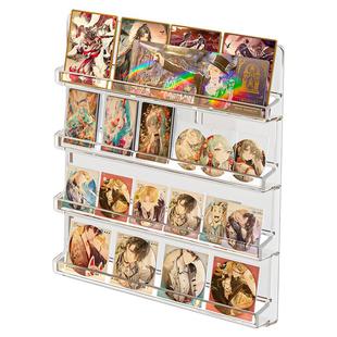 吧唧收纳盒挂墙亚克力桌面痛柜置物架周边立牌色纸徽章谷子展示架