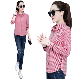 加绒2025春季条纹衬衫女士上衣短袖长袖休闲百搭韩版衬衣女打底衫