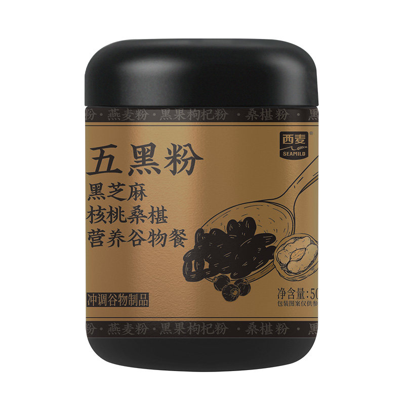 西麦五黑粉500g黑芝麻糊芝麻核桃黑豆粉五谷杂粮健康代餐营养早餐