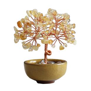 天然黄紫粉水晶桃花树闺蜜生日礼物可爱家居客厅办公桌面礼品摆件