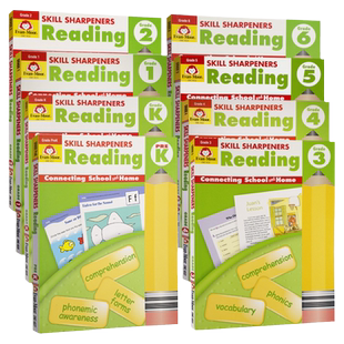 Evan-Moor Skill Sharpeners Reading  技能铅笔刀阅读练习册 美国加州原版进口教辅 evanmoor幼儿园到六年级阅读理解词汇写作语法