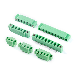 KF2EDG15VM/RM/KM-5.08带耳定位孔拔插式接线端子直弯针插座插头