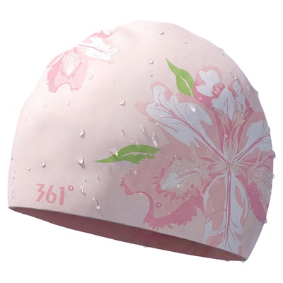 361花朵泳帽硅胶防水长发友好