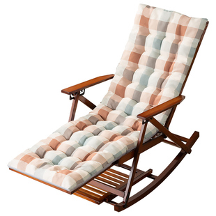 躺椅垫子摇椅藤椅坐垫通用办公折叠椅靠椅午睡椅垫秋冬季加长加厚