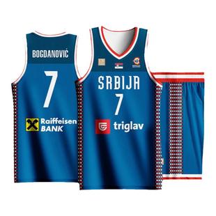 定制2025男篮欧洲杯塞尔维亚国家队约基奇博格丹达诺维奇比赛球衣