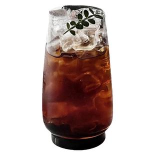 高级感黑底矮脚果汁杯ins风小众设计冷饮杯玻璃杯咖啡杯莫吉托杯