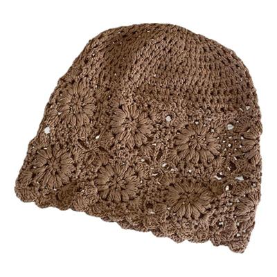 花儿与少年张雅琪同款手工编织镂空针织包头帽女士钩花套头堆堆帽