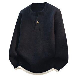 班尼路SK红色毛衣男款亨利领春季2026马年本命年衣服男士针织衫YS