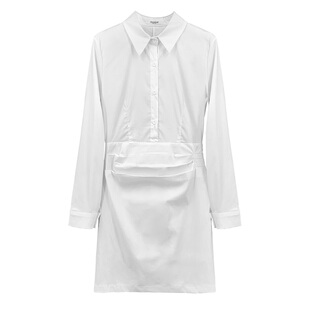 气质纯欲风 衬衫裙修身百搭收腰性感包臀长袖纽扣衬衣连衣裙法式