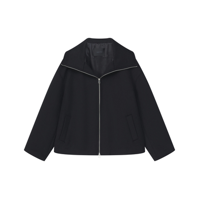 冬季新款短款毛呢夹克外套男士拉链宽松时尚高领羊毛呢子外套潮流