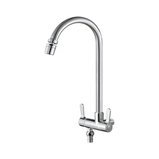 单冷一进二出水龙头家用拖把池双控龙头洗衣机两用开关水龙头入墙