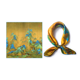 幸运李古画系列春夏杭州丝巾丝绸围巾55真丝小方巾百搭桑蚕丝礼品