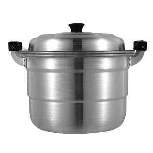 特厚双层铝蒸锅家用老式大铝锅加厚大容量汤锅商用大号吕锅烧水锅