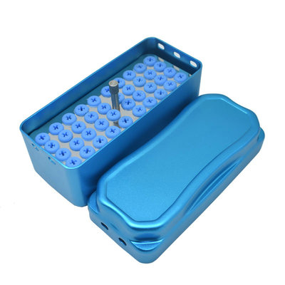 牙科40孔高低速车针架金属消毒盒