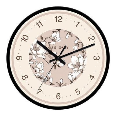 复古法式奶油风静音石英挂钟