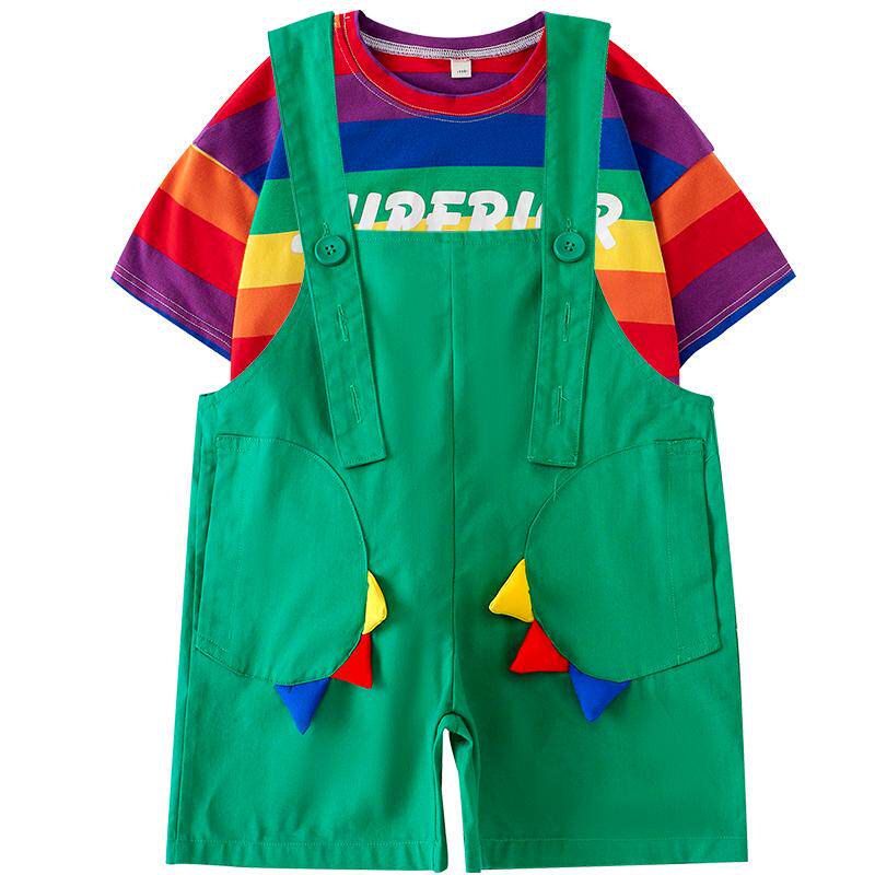 幼儿园六一演出服儿童舞蹈可爱恐龙背带裤小学生团体动物表演服夏