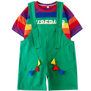 六一儿童演出服幼儿园舞蹈可爱恐龙背带裤小学生团体动物表演服夏