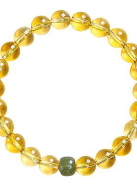 普陀山黄水晶手链女款招财转运手串轻奢小众高级感生日小礼物