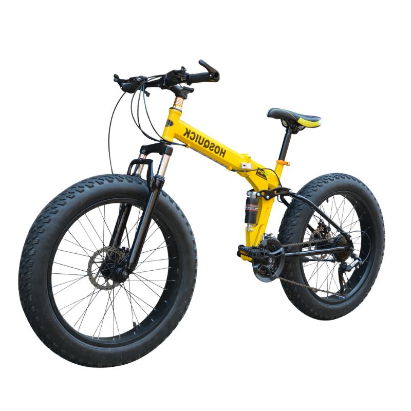 五刀一体轮三刀轮大轮胎变速折叠自行车雪地车越野成人山地车女男